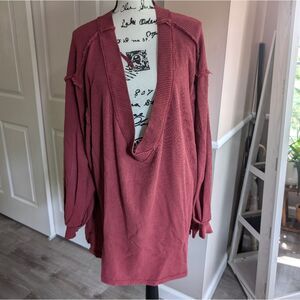 NWOT Free People oversized thermal v-neck